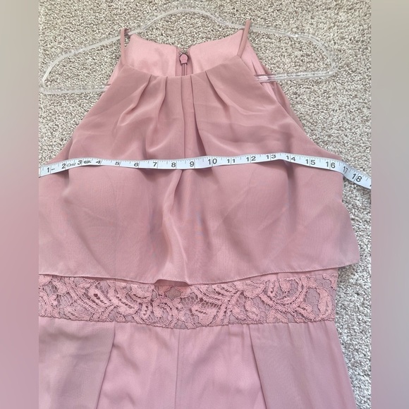 JASMINE BRIDESMAIDS NWT bridesmaid jumpsuit gardenia pink mauve lace chiffon - Picture 10 of 14
